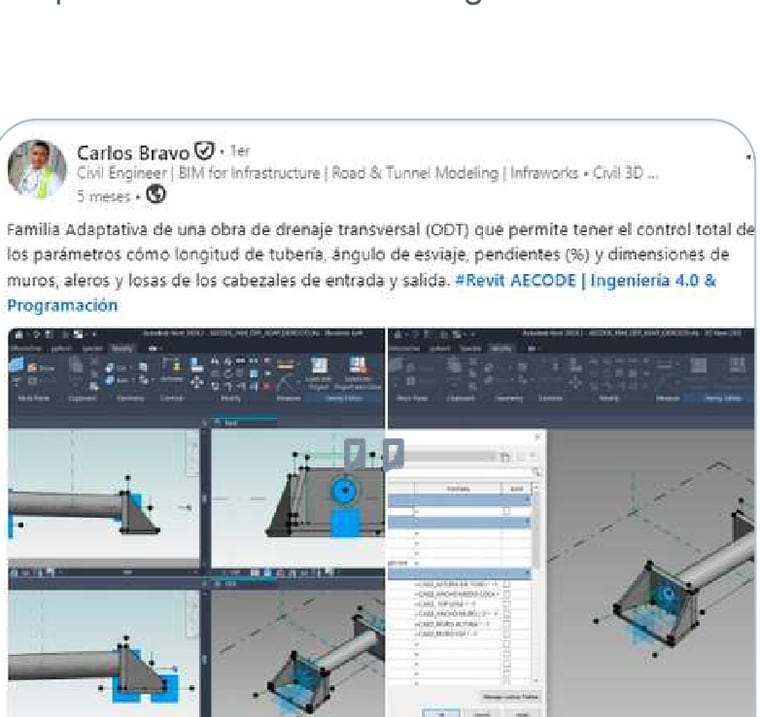 Publicación de LinkedIn de Carlos Bravo sobre el diplomado